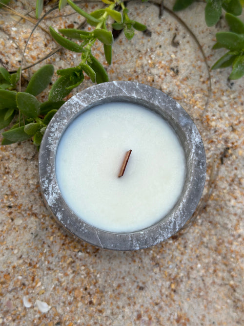 Gray Marble Aroma Candle 10 oz Handmade