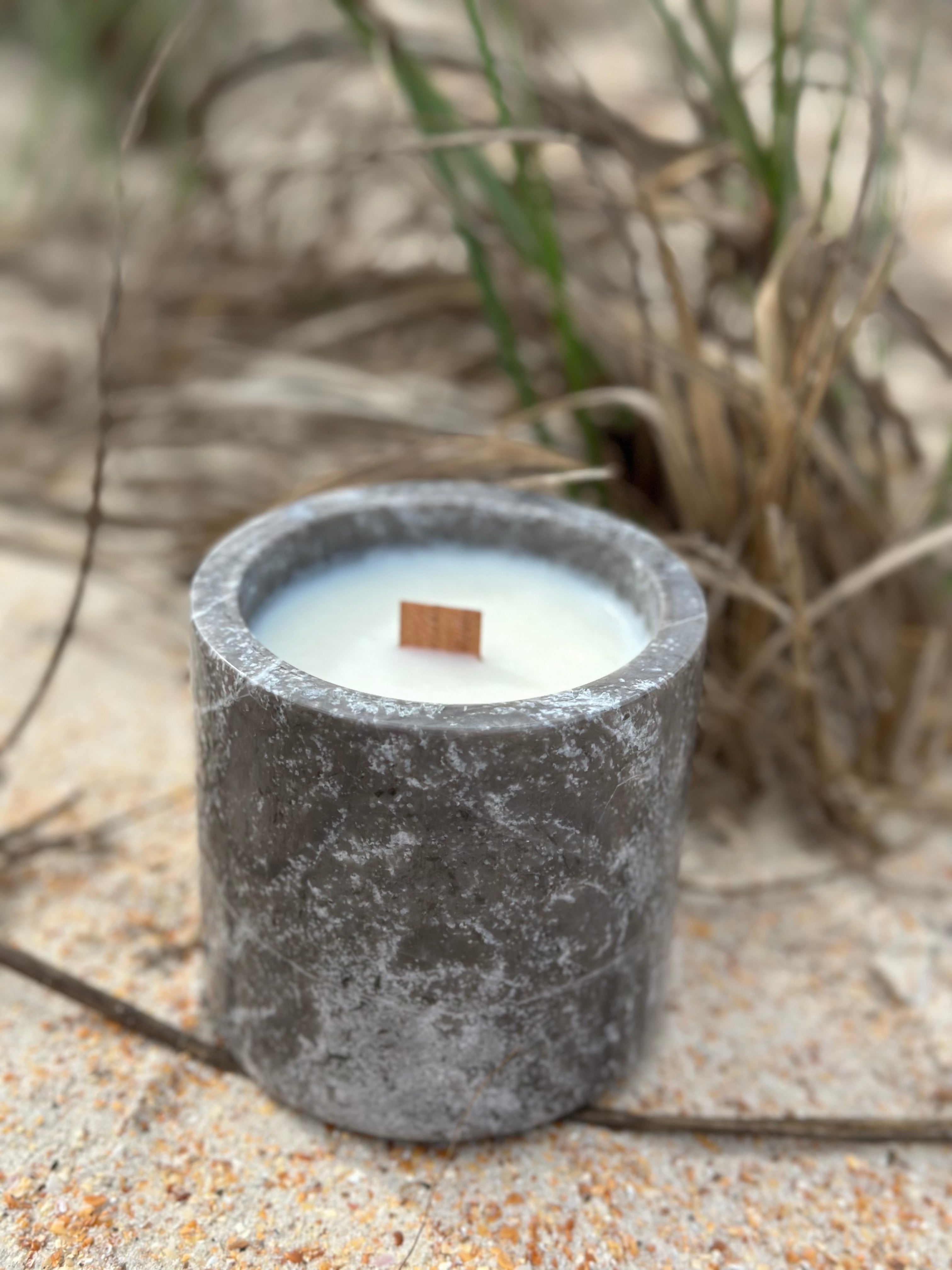 Gray Marble Aroma Candle 10 oz Handmade