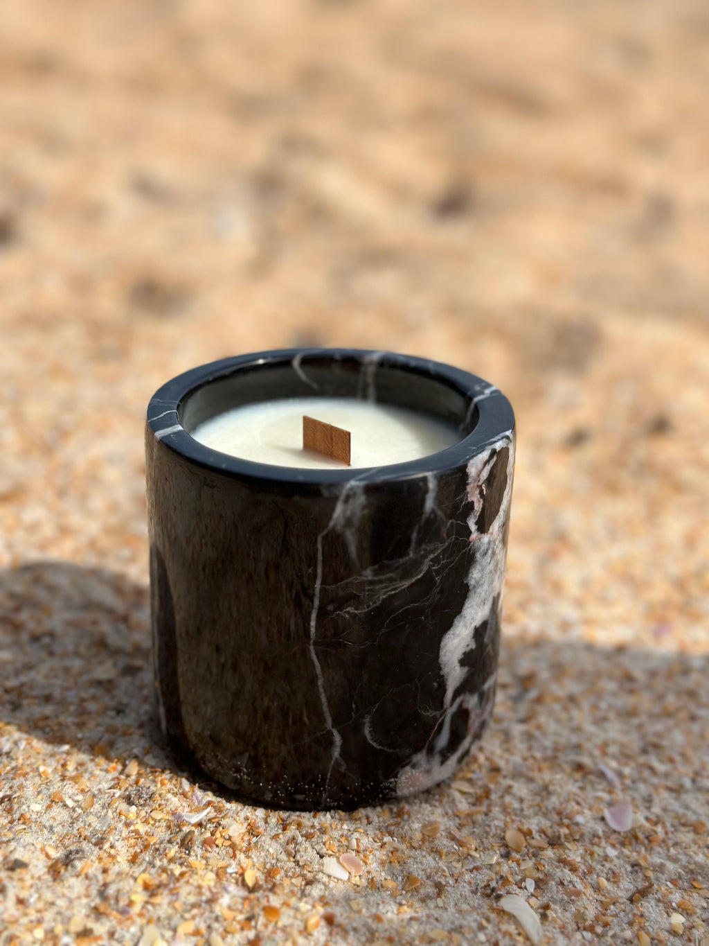 Black Marble Aroma Candle 10 oz Handmade
