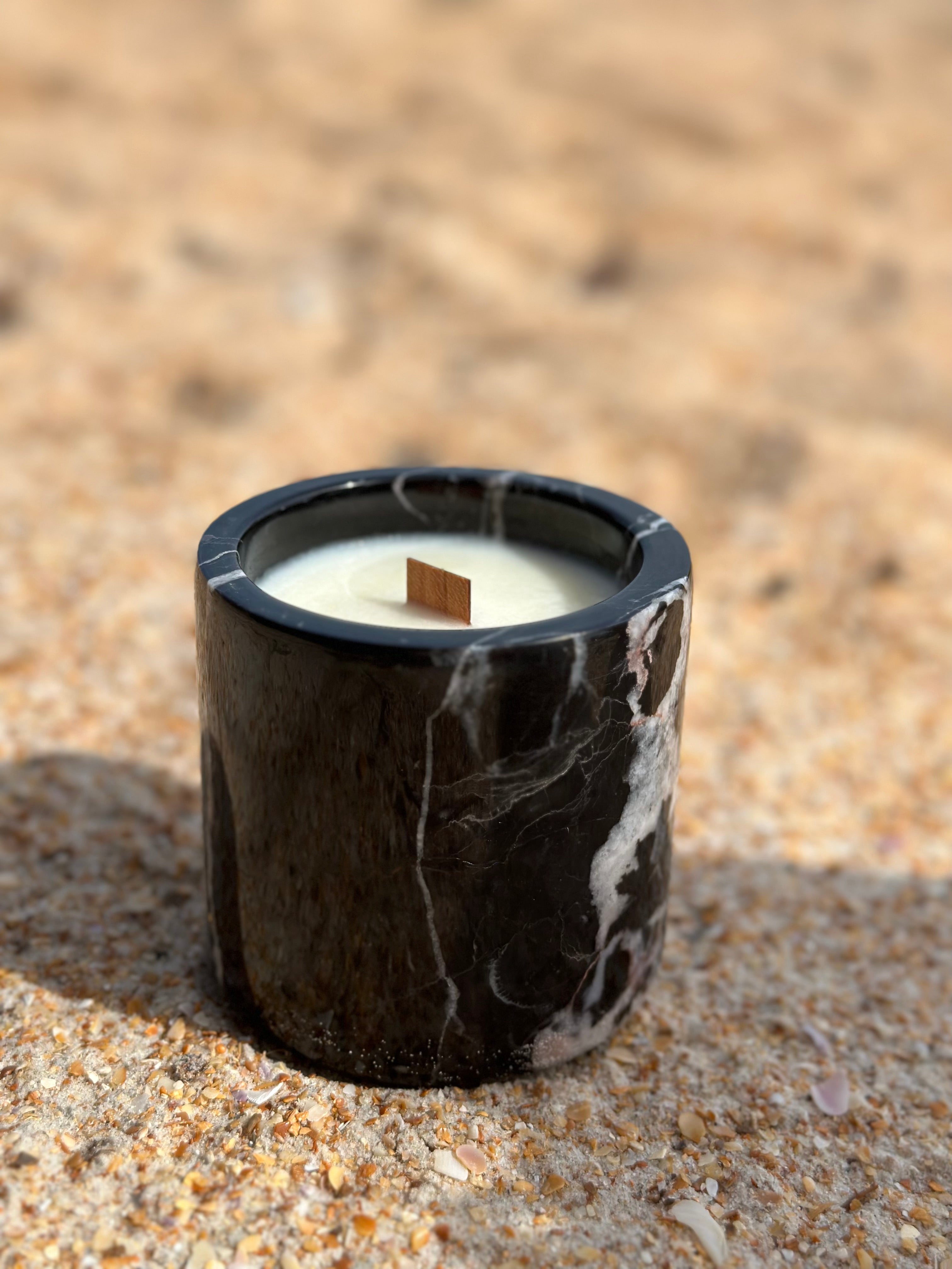 Black Marble Aroma Candle 10 oz Handmade