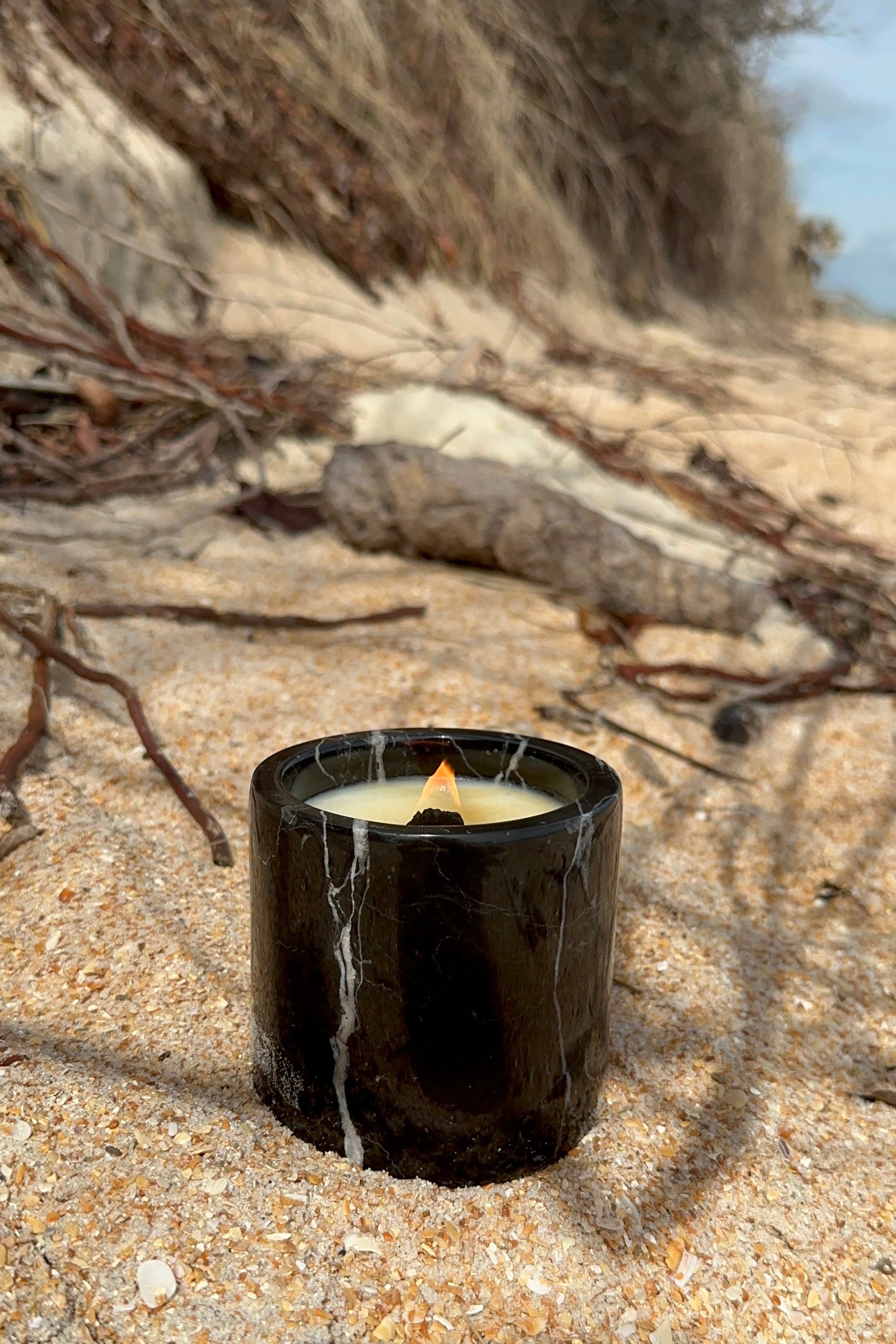 Black Marble Aroma Candle 10 oz Handmade