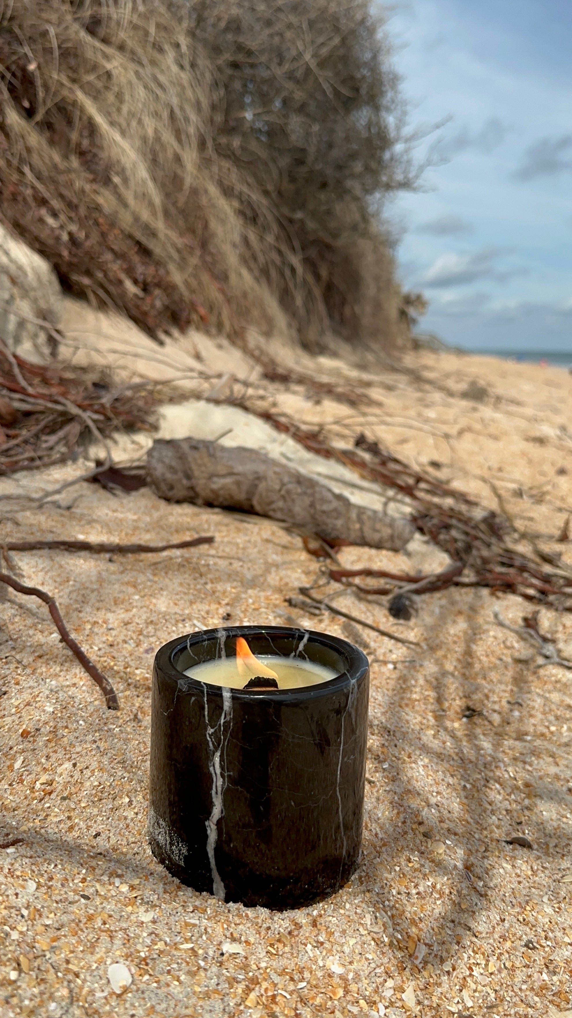 Black Marble Aroma Candle 10 oz Handmade