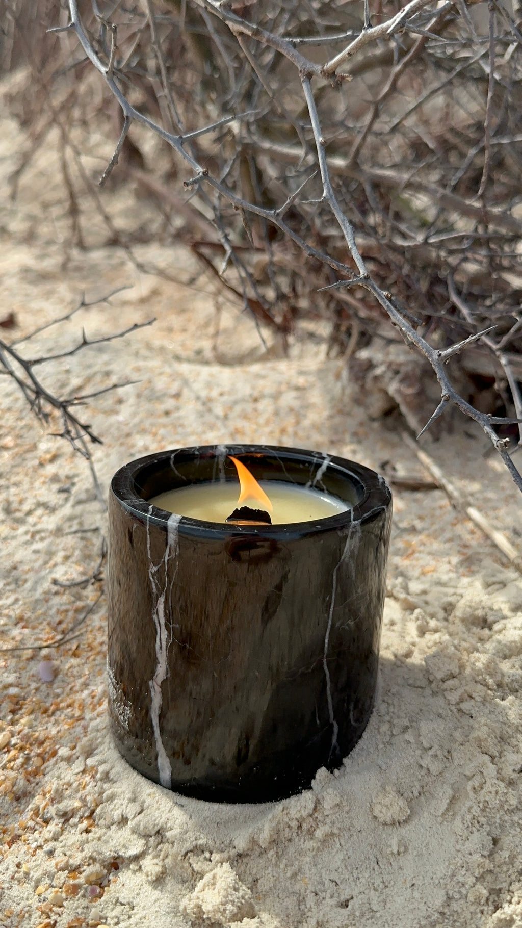 Black Marble Aroma Candle 10 oz Handmade