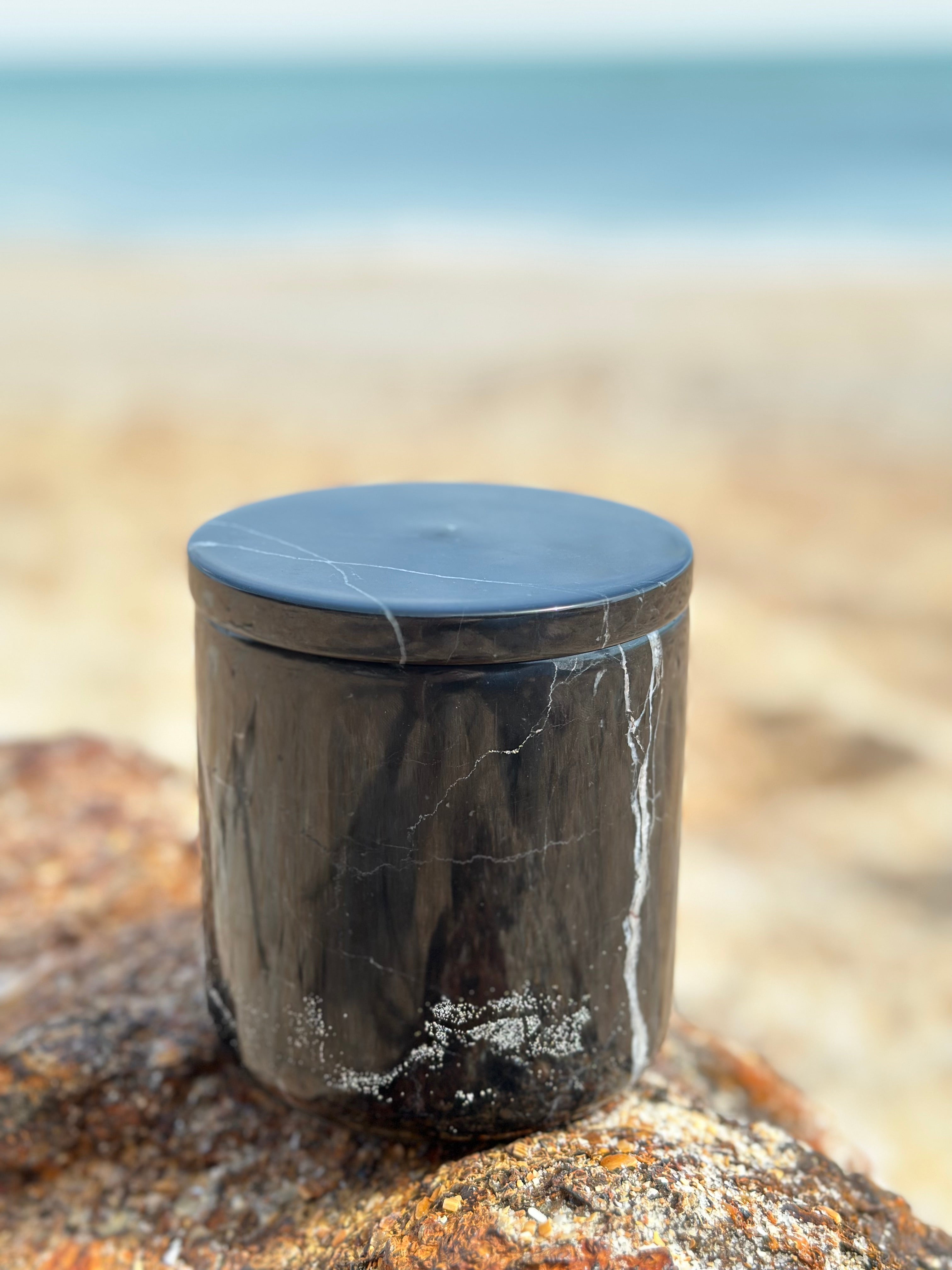 Black Marble Aroma Candle 10 oz Handmade