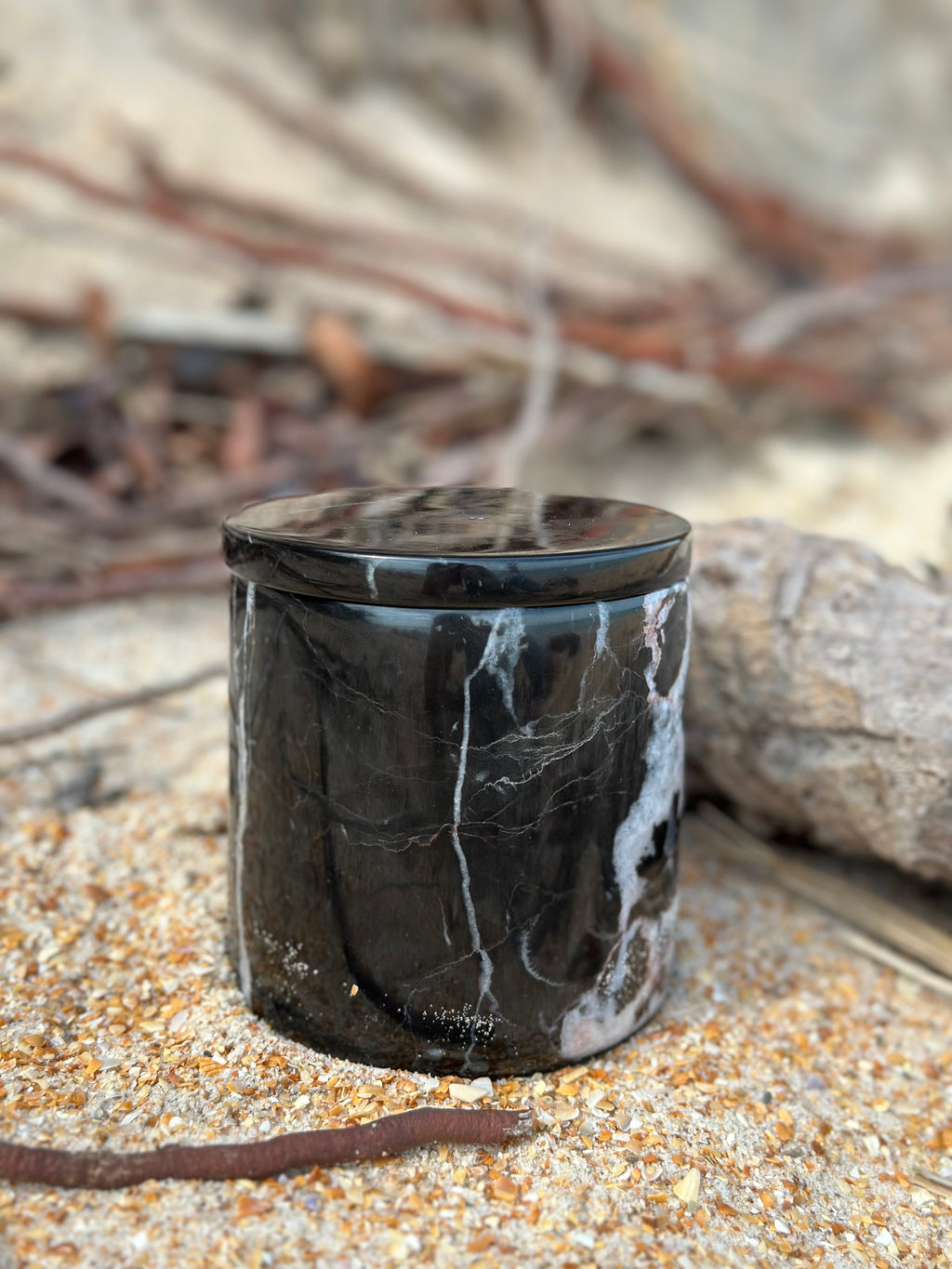Black Marble Aroma Candle 10 oz Handmade