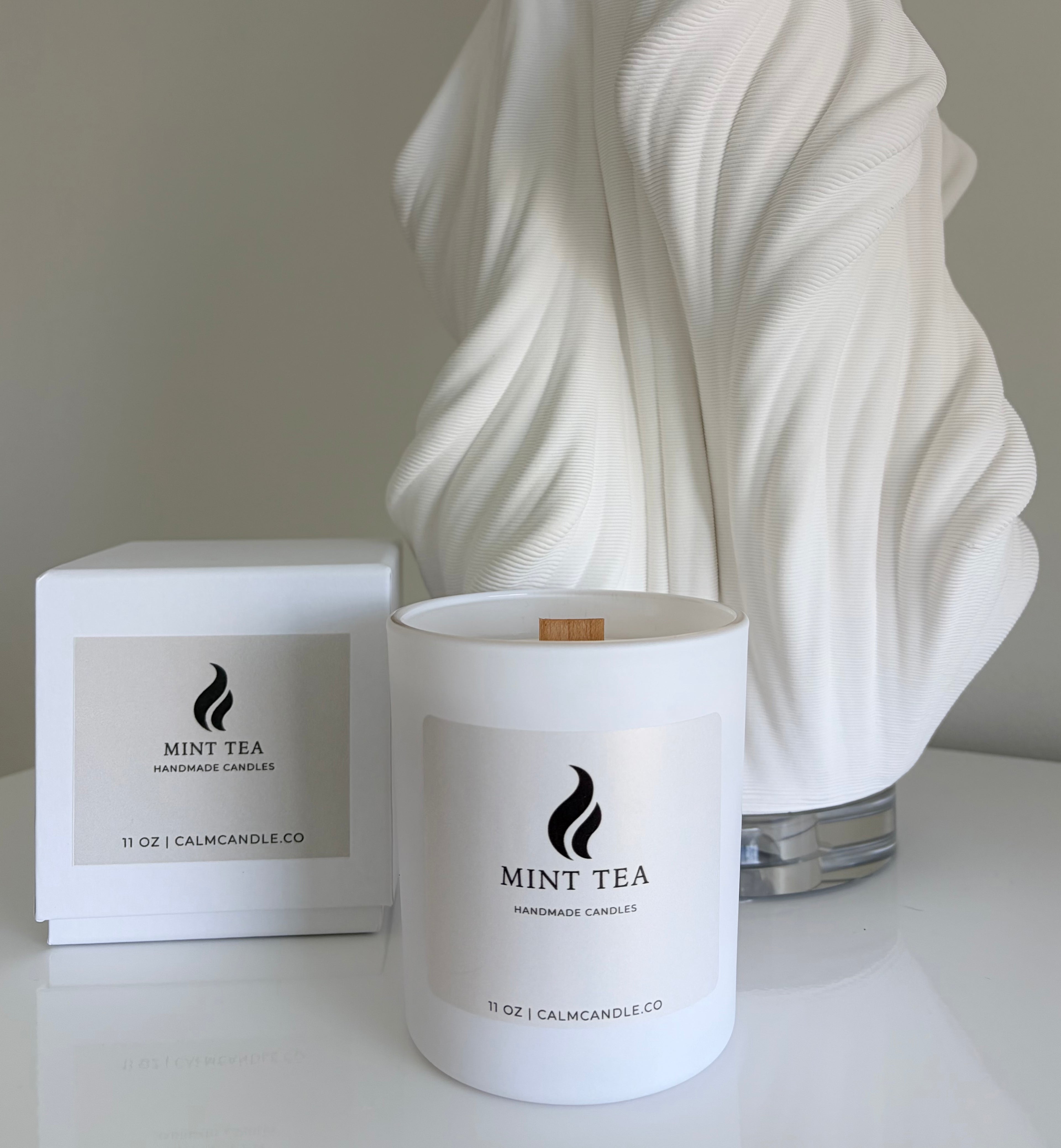 Mint Tea Aroma Candle 11 oz Handmade